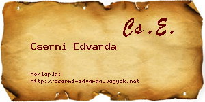 Cserni Edvarda névjegykártya